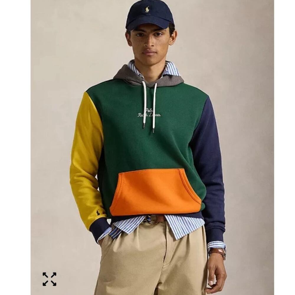 Polo Ralph Lauren Men's Logo Color-Blocked Double-Knit Hoodie Size M - Picture 12 of 13